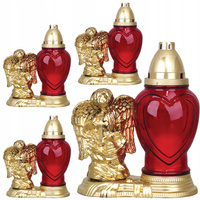 4xGlaskerze mit Engeleinsatz 28h ganzjährig 23,5cm