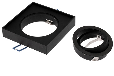 HALOGEN Einbaustrahler Tuba Spot, beweglich GU10 Quadrat Schwarz 20mm MIDI + LED GU10 6W 4000K LUMILED