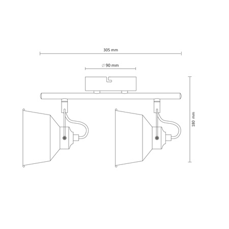 Wandleuchte WANDLEUCHTE Spot Niko 2xE14 GOLDLUX (Polux) SCHWARZ