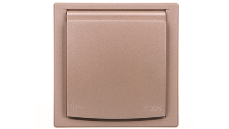 ASFORA SCHUKO IP44 Steckdose mit Rahmen (1-fach) braun EPH3100369