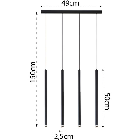 PIERO 4xG9 Verstellbare Pendelleuchte für die Decke Schwarz MASTERLED
