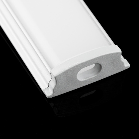 Aluminium LED-Profil KM34 mit Milchglasabdeckung und Endkappen, 2m Silber LUMILED