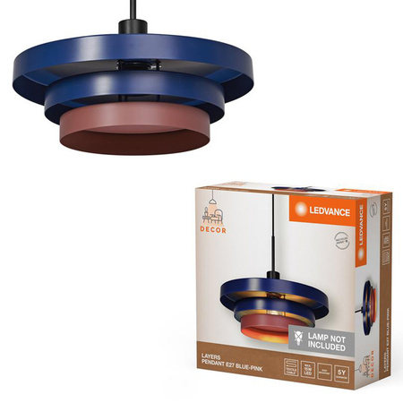 Dekorative Decke Pendelleuchte E27 Überhang Blau Rosa Dekor Ledvance