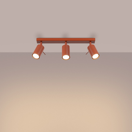 Tuba Spot Reflektor Deckenleuchte 3x GU10 Ocker Rot Ring Bittersüß Schimmer SL.1508 Sollux