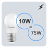 6x LED Lampen E27, Glühbirne P45 CCD 10W = 75W 990lm 180° 3000K Milch warm LUMILED