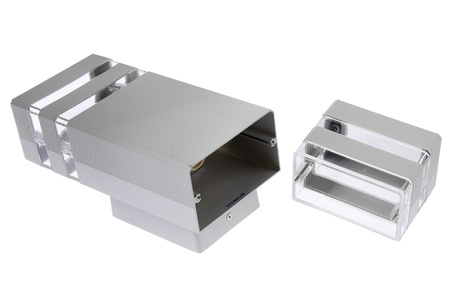 Fassade Wandleuchte doppelt oben unten INEZ DUO LED 2x GU10 ALUMINIUM silber IP54