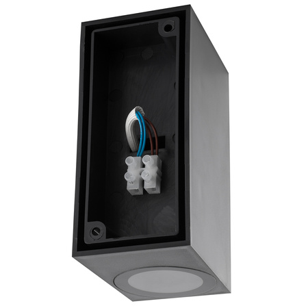 Wandleuchte Außen 2x GU10, Garten-Wandleuchte Schwarz Quadratisch ALLIUM LUMILED