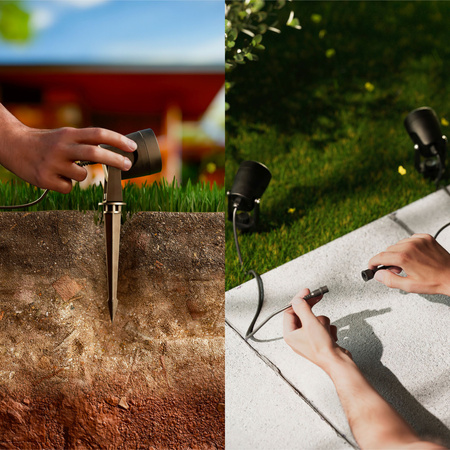 3x LED Reflektor Gartenlampe 1.5W 180lm 2700K Schwarz Reuel Ultra Effizient Philips