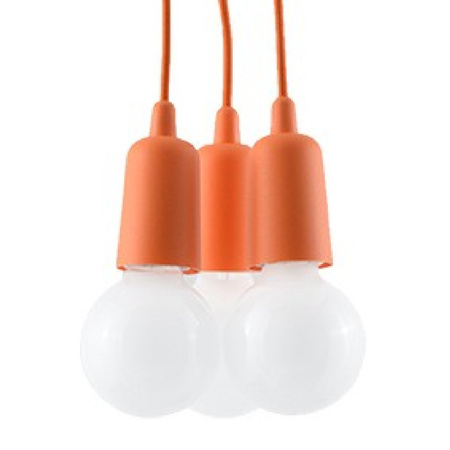 DIEGO LED Pendel-Deckenleuchte 3xE27 Orange Ausleger SOLLUX