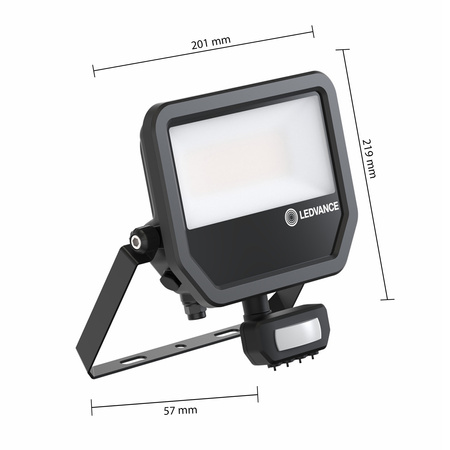 LED-Flutlicht 41W 5500lm 3000K IP65 Schwarz mit Bewegungssensor LEDVANCE Flutlicht