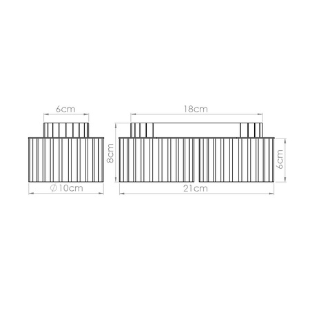Anbauleuchte 2x GX53 Aluminium Pfirsich Aura Deep Space SL.1828 Sollux