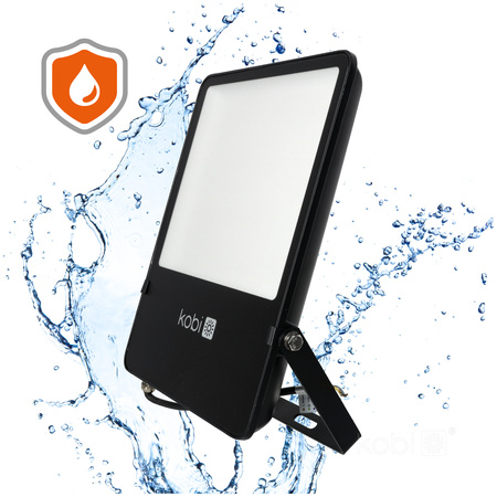 LED-Außenstrahler Garten 150W 19500lm 4000K Neutral 120° IP65 IK06 Schwarz Seul Kobi