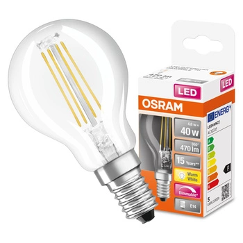 LED-Lampe E14 P45 4.8W = 40W 470lm 2700K Warm 320° Glühfaden Dimmbar OSRAM SUPER STAR