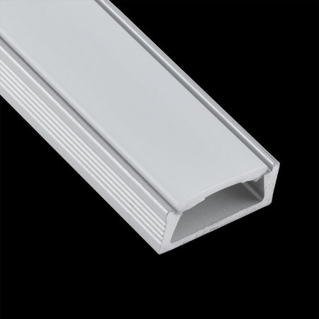 Eloxiertes Aluminiumprofil für LED ALI-1 Silber Aufbau 1m + Opalabdeckung