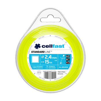 Trimmerschneidfaden Quadratisch 2,4mm x 15m STANDARD CELLFAST