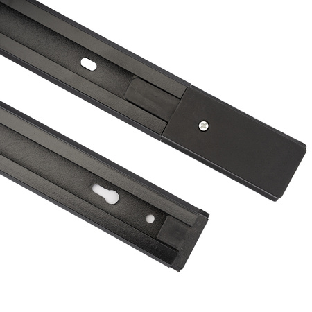 1-Phasen Stromschiene Aluminium, Schiene für Schieneinstrahler 100cm Schwarz LUMILED