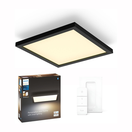 LED-Anbaupanel Aurelle Schwarz 19W CCT 30cm PHILIPS HUE Bluetooth + Dimmschalter