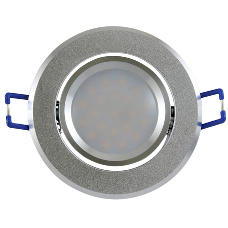 SUN OLAL Deckeneinbauleuchte silber sandgestrahltes Aluminium GOLDLUX (Polux) + LED GU10 3,5W