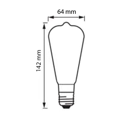 E27 ST64 LED Lampen 6W = 50W 650lm 2200K Warm 360° Filament geräuchert