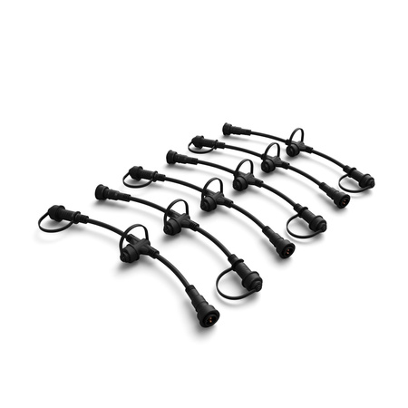 Anschlüsse für Niederspannungslampen CONNECTOR GardenLink 12V IP65 6 Stück 28cm Schwarz PHILIPS