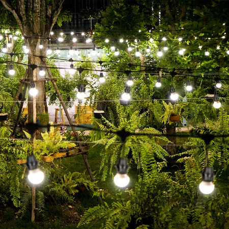 Outdoor Garten Girlande Lichterkette 5x E27 Schwarz IP44 5m Kreta Kobi