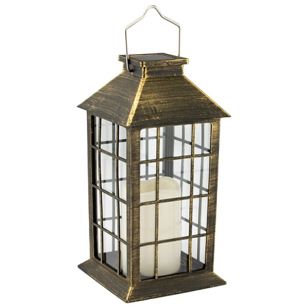 LED-Solar-Gartenlampe hängende Patina-Laterne 27 cm