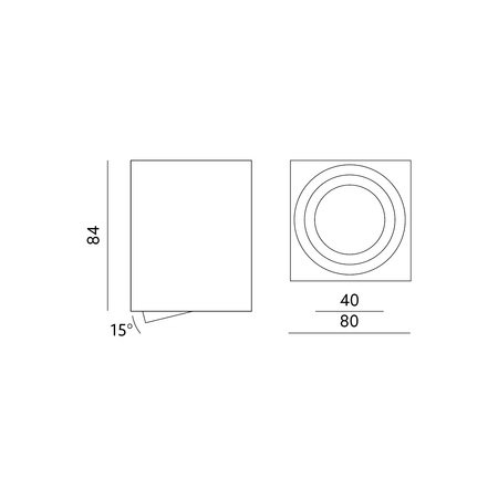 Aufbauleuchte OH37 SQUARE GU10 KOBI CHROME