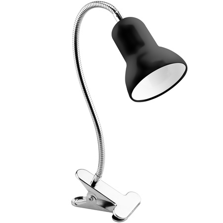 Schreibtischlampe Tisch Verstellbar DONA Schule Nachtlicht E27 Clip Schwarz LUMILED