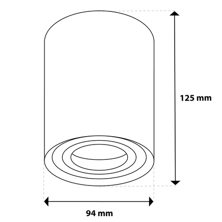Aufputz HALOGEN Spot Tuba Beweglich AMAT-XL GU10 Rund Weiß 125mm LUMILED