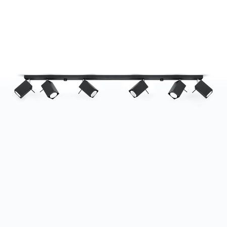 Anbauleuchte MERIDA 6L 6xGU10 Reflektor Halogen Moving Strip Minimalist Schwarz SOLLUX