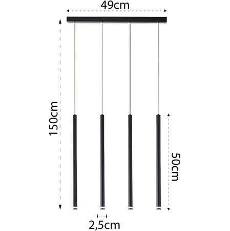 PIERO 4xG9 Verstellbare Pendelleuchte für die Decke Schwarz MASTERLED