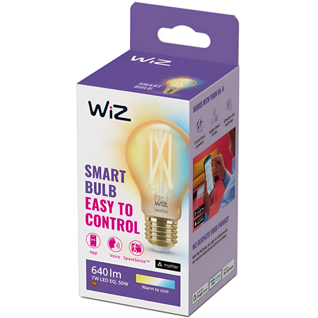 LED-Glühbirne E27 A60 7W = 50W Glühfaden Amber SMART WiFi WiZ