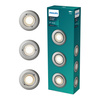 3x LED GU10 Einbauleuchte Aluminium Rund Nickel Peridot Philips