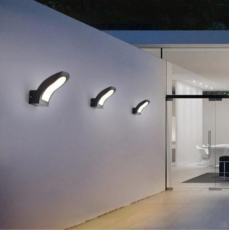 Wandleuchte Außen 10W, Garten-Wandleuchte IP54 840lm 4000K Schwarz DORADO LUMILED