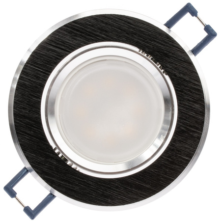 Einbaustrahler GU10, Einbauspot HALOGEN Runde beweglich gebürstet Schwarz LUMILED