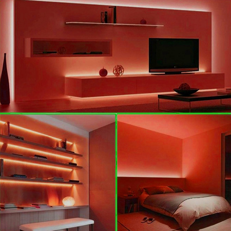 LED Streifen 12V COB 45W 480LED 2835 Rot 8mm 5m ECOLIGHT