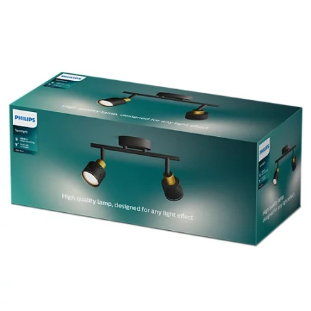 Reflektor-Deckenleuchte 2x GU10 Schwarz-Kupfer Niall Philips