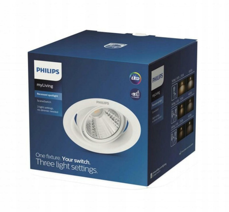 LED-Einbauleuchte 7W 450lm 4000K SceneSwitch Weiß Pomeron Philips