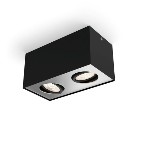 LED-Halogen-Anbauleuchte 2x 4,5W BOX Beweglich Schwarz PHILIPS