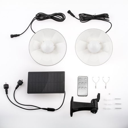 2x HELIA Solar LED Kronleuchter Garten Pendel Decke Sensor Pilot Panel LUMILED