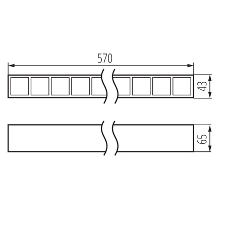 LED-Deckenleuchte 23W 50cm 2500lm 3000K Warm 60° Anbaumontage Schwarz Kanlux