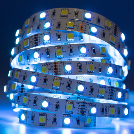 LED-Strip, LED-Streifen 12V 72W 300LED 5050 10mm 5m RGB + warm LUMILED