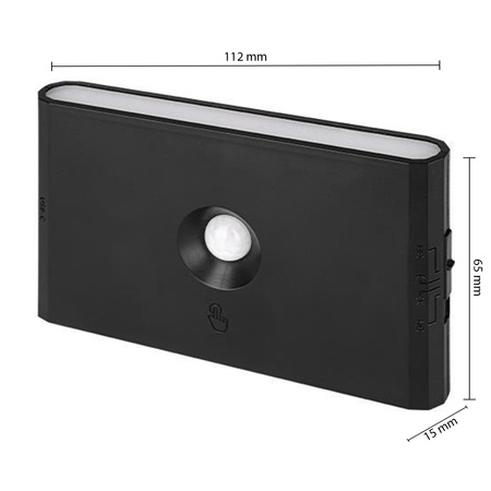 LED Wiederaufladbare Lampe 1W 170lm 3000/4000/6500K CCT 180° mit Bewegungssensor Dimmbar Schwarz Wolf Masterled