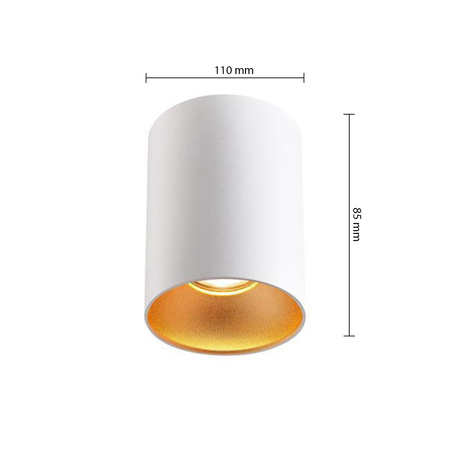 Aufputz-Halogen-Tubus-Reflektor-Spot GU10 Rund Weißgold Masterled