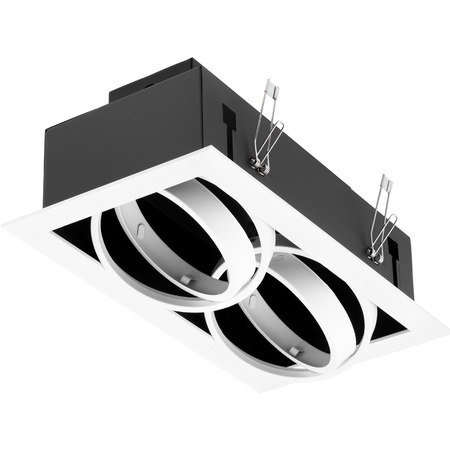 Einbaustrahler 2x GU10, ES111 Einbauspot HALOGEN Rechteck beweglich Weiß CANIS LUMILED