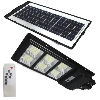 LED-Solar-Straßenleuchte schwarz 270W 6000K kalt IP65 Bewegungs- und Dämmerungssensor + Fernbedienung