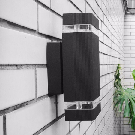 Wandleuchte Außen 2x GU10, Garten-Wandleuchte IP54 nach oben und unten VELA LUMILED