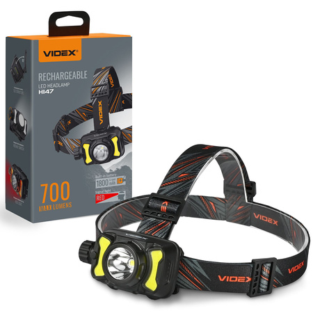 LED wiederaufladbare Stirnlampe 5W 700lm 8 Modi USB-C Wasserdicht IP55 Videx