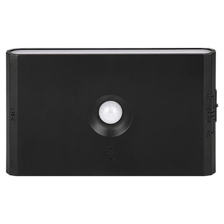 LED Wiederaufladbare Lampe 1W 170lm 3000/4000/6500K CCT 180° mit Bewegungssensor Dimmbar Schwarz Wolf Masterled