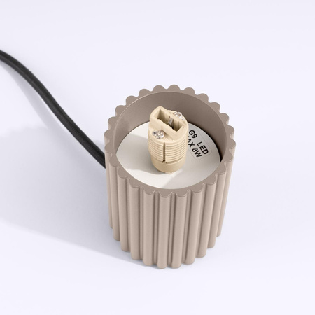 Tisch Tischlampe G9 Rund Beige Modern Matt Halo Sollux